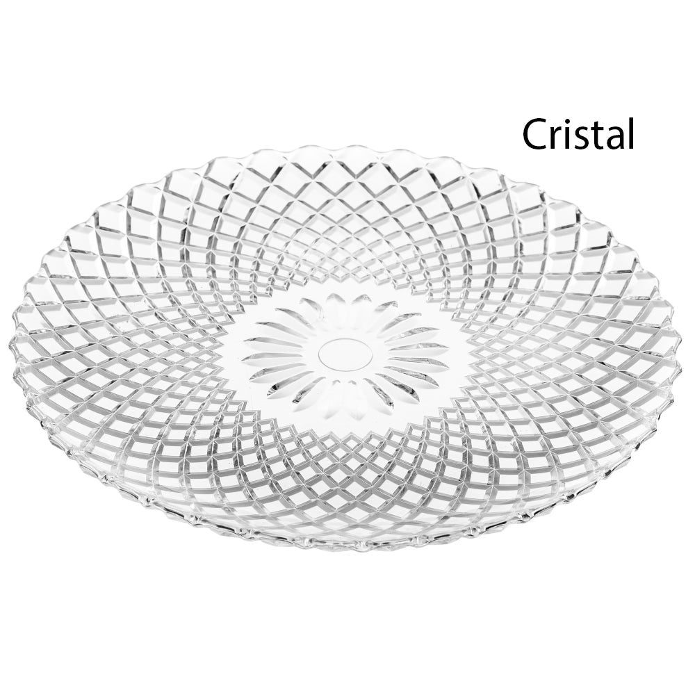 Juego de 12 plato de cristal transparente