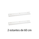 Set de 2 estantes de pared blancos de 60 cm