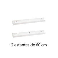Set de 2 estantes de pared blancos de 60 cm