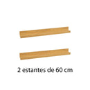Set de 2 estantes de pared natural de 60 cm