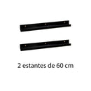 Set de 2 estantes de pared negros de 60 cm