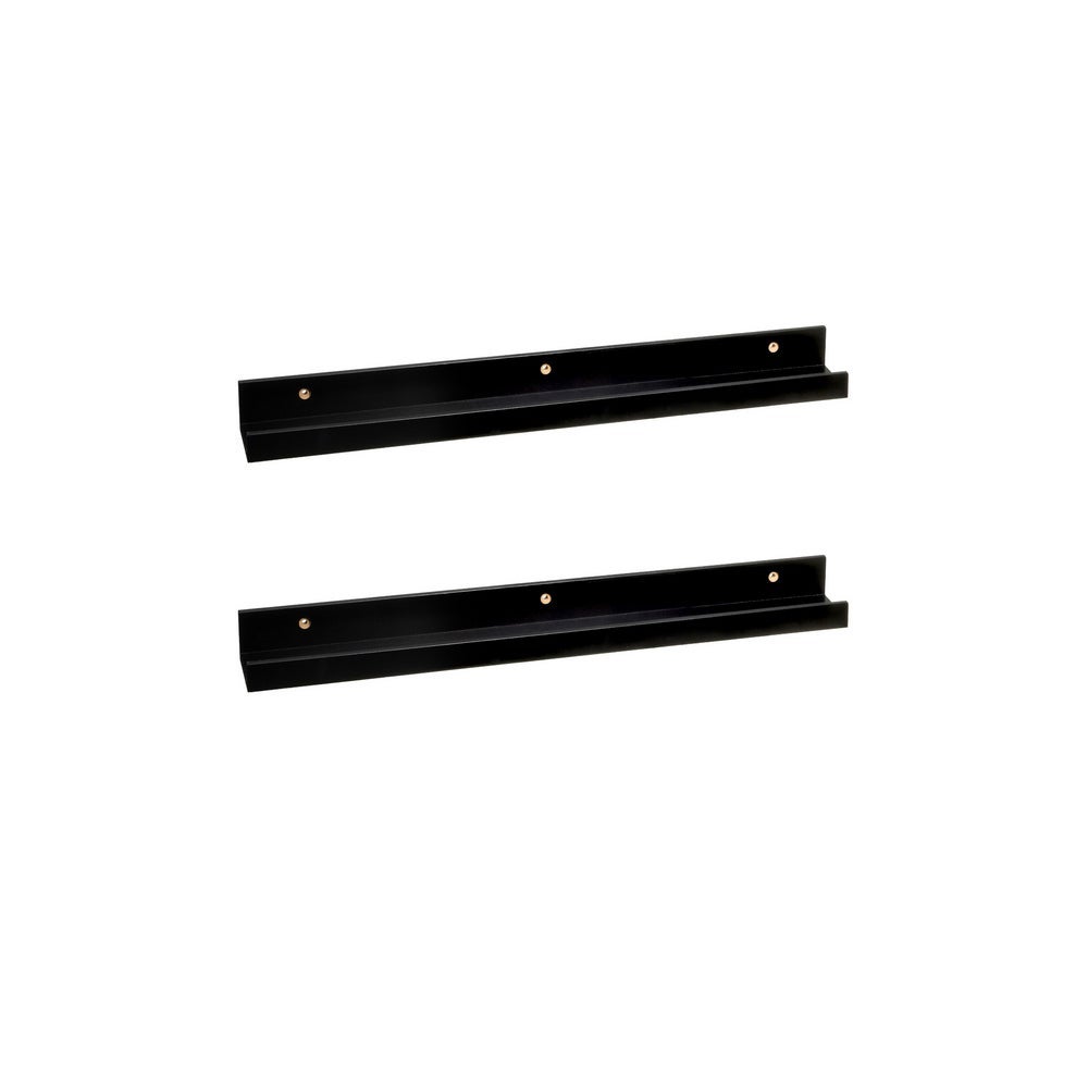 Set de 2 estantes de pared negros de 60 cm