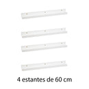 Set de 4 estantes de pared blancos de 60 cm