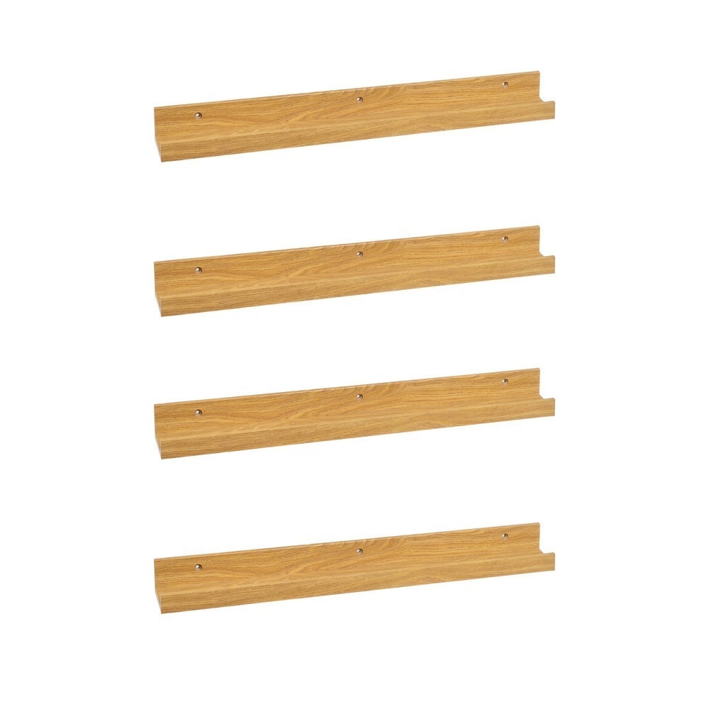 Set de 4 estantes de pared natural de 60 cm