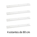 Set de 4 estantes de pared blancos de 80 cm