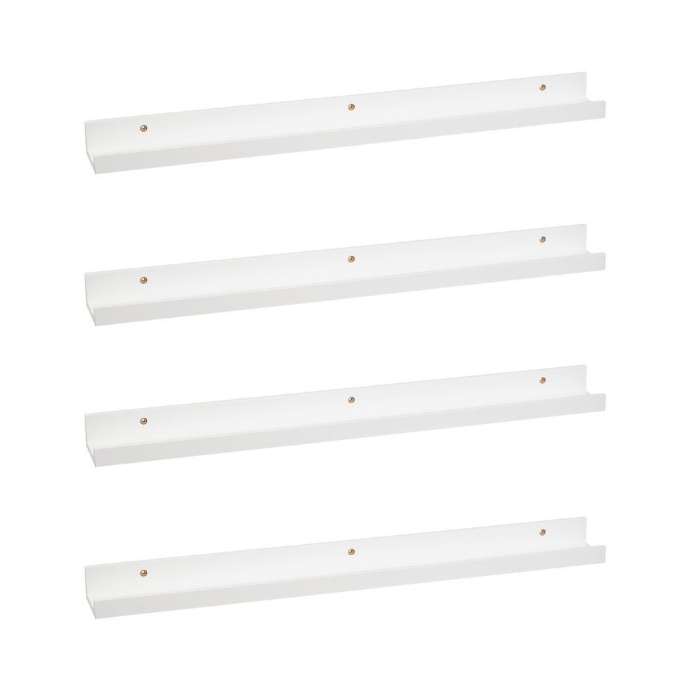 Set de 4 estantes de pared blancos de 80 cm