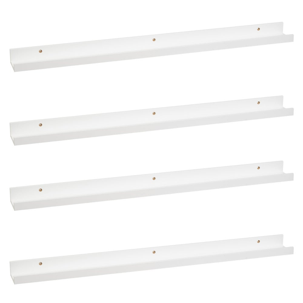 Set de 4 estantes de pared blancos de 100 cm