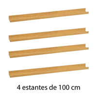 Set de 4 estantes de pared natural de 100 cm