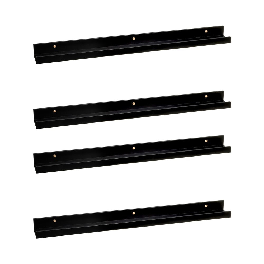 Set de 4 estantes de pared negros de 80 cm
