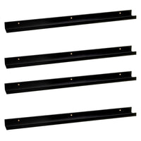 Set de 4 estantes de pared negros de 100 cm