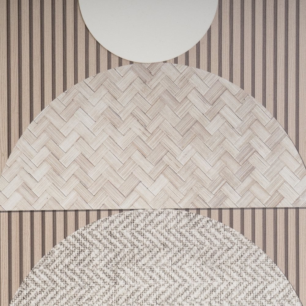 Set de 2 cuadros con tallado en relieve y moldura blanca de 42x52 cm