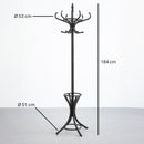 Perchero de pie de madera de álamo negro