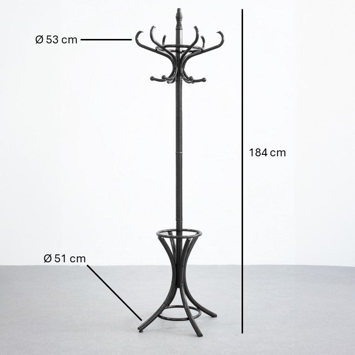 Perchero de pie de madera de álamo negro