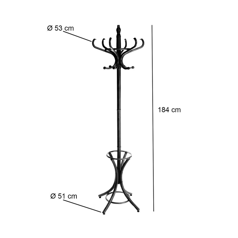 Perchero de pie de madera de álamo negro