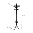 Perchero de pie de madera de álamo negro