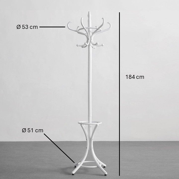 Perchero de pie Thonet 12 brazos con paragüero