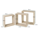 Set de 3 estantes de pared Cubo