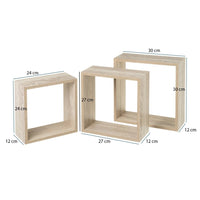 Set de 3 estantes de pared Cubo