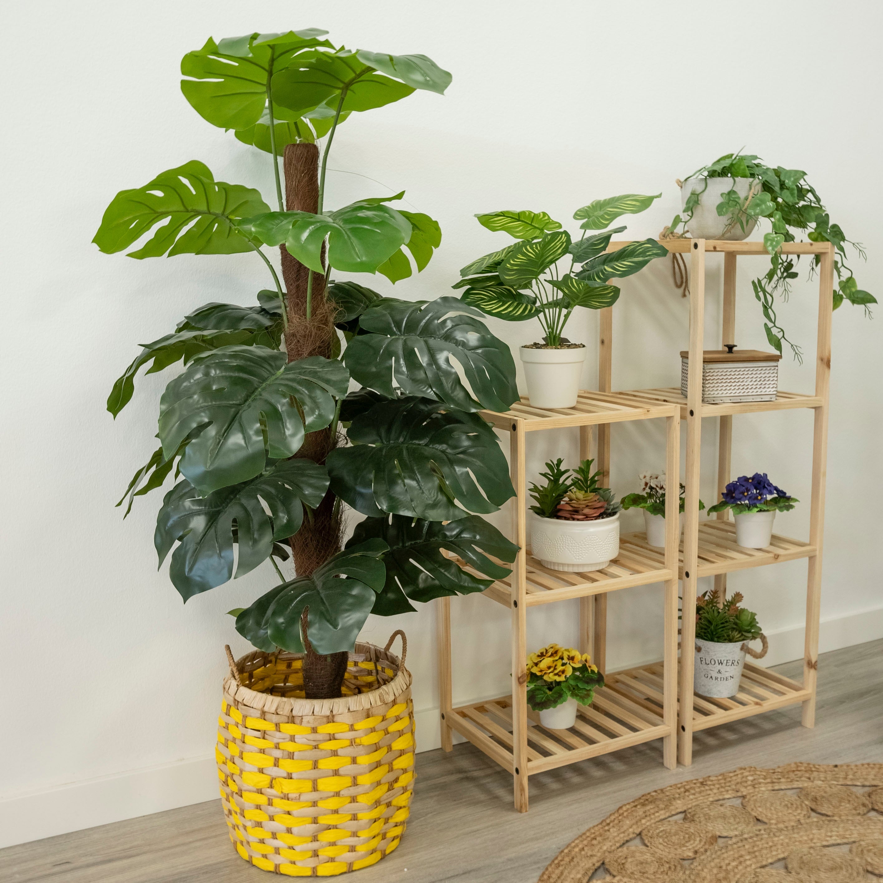 Planta artificial Monstera verde de plástico de 130 cm