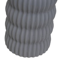 Set de 3 jarrones diseño acanalado de cerámica gris y beige