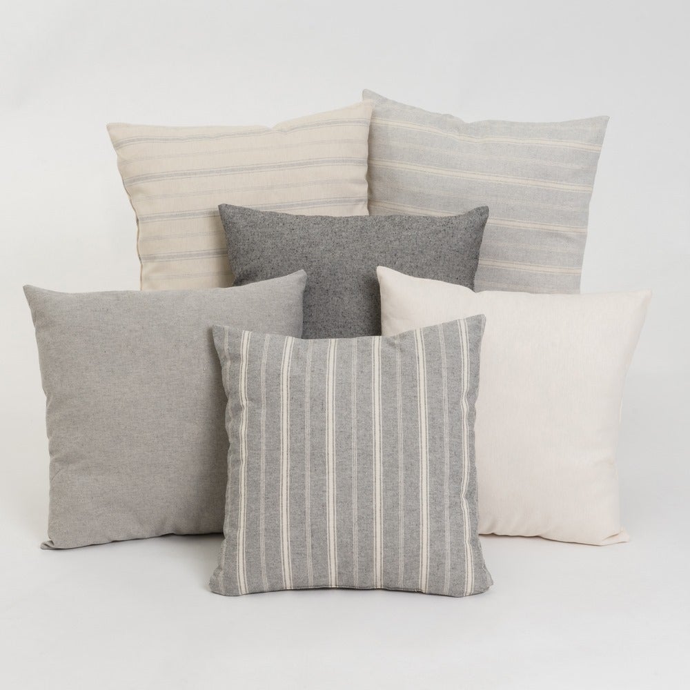 Set 6 cojines decorativos de 45x45 cm gris y beige con relleno