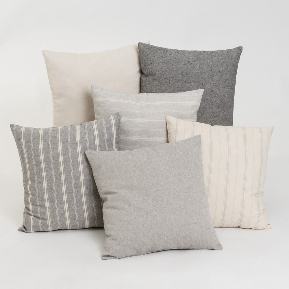 Set 6 cojines decorativos de 45x45 cm gris y beige con relleno