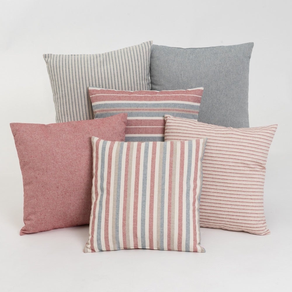 Set 6 cojines decorativos de 45x45 cm rosa y gris con relleno