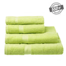 Juego de 8 toallas de baño color verde lima de 140x70 cm de 550gr/m²