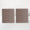 Set 12 Toallas Mano 100x50cm 100% Algodón 450g Marrón
