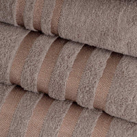 Set 12 Toallas Mano 100x50cm 100% Algodón 450g Marrón