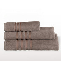Set 12 Toallas Mano 100x50cm 100% Algodón 450g Marrón