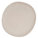 Juego de 12 platos llanos de melamina beige de 28 cm