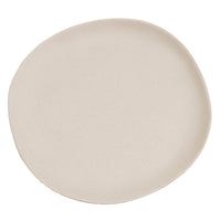 Juego de 12 platos postre de melamina beige de 20 cm