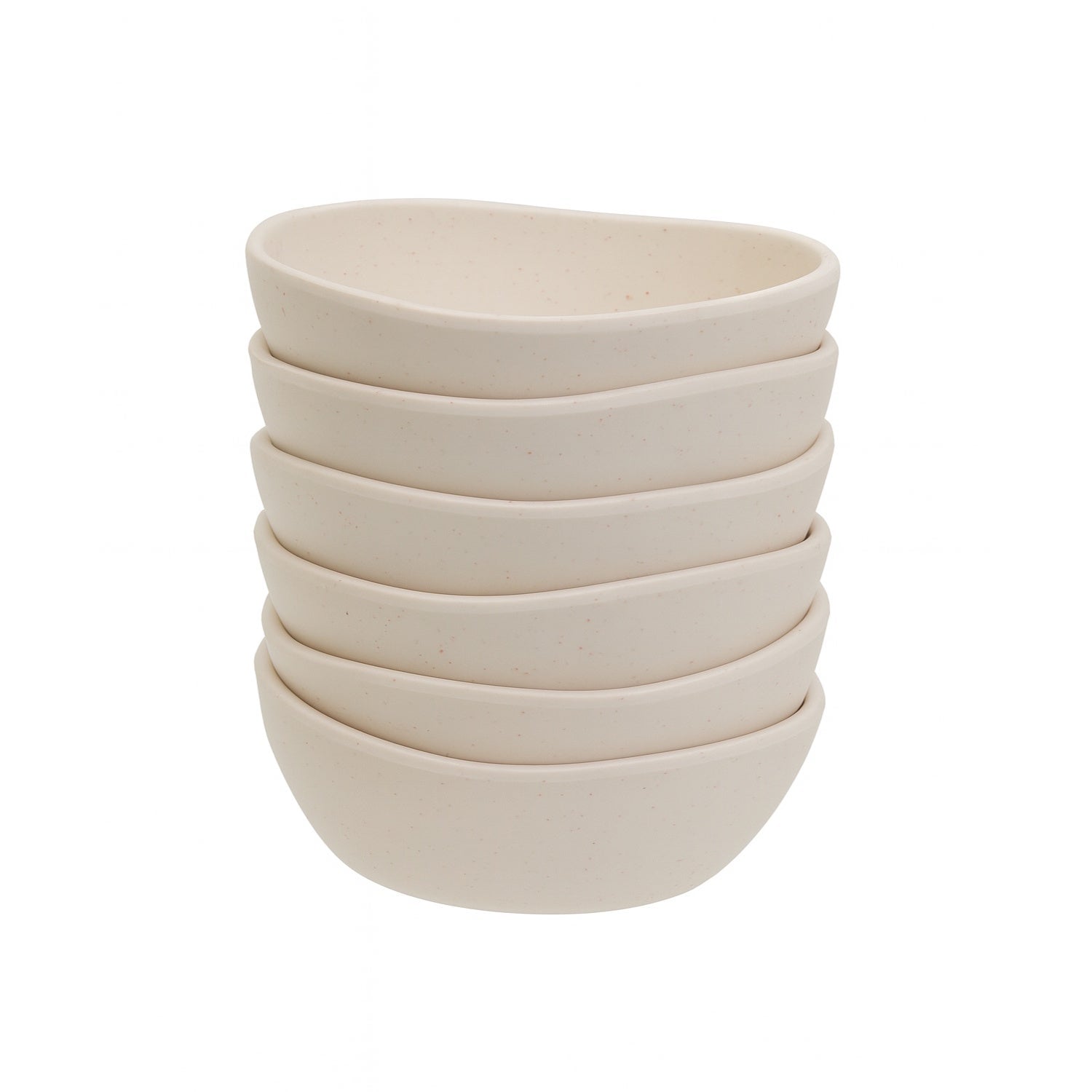 Juego de 6 boles grandes de melamina beige de 16 cm