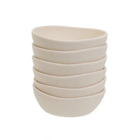 Juego de 6 boles grandes de melamina beige de 16 cm