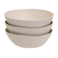 Juego de 3 ensaladeras de melamina beige de 23 cm