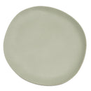 Juego de 12 platos llanos de melamina verde de 28 cm