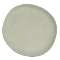 Juego de 12 platos llanos de melamina verde de 28 cm