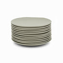 Juego de 12 platos postre de melamina verde de 20 cm