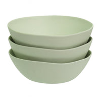 Juego de 3 ensaladeras de melamina verde de 23 cm