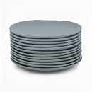 Juego de 12 platos llanos de melamina azul de 28 cm