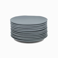 Juego de 12 platos postre de melamina azul de 20 cm