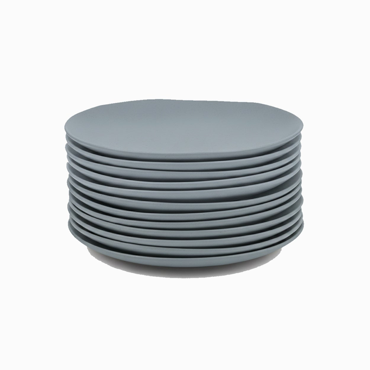 Juego de 12 platos postre de melamina azul de 20 cm