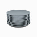 Juego de 12 platos postre de melamina azul de 20 cm