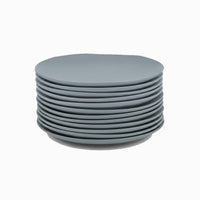 Juego de 12 platos postre de melamina azul de 20 cm