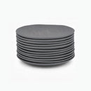 Juego de 12 platos postre de melamina gris de 20 cm