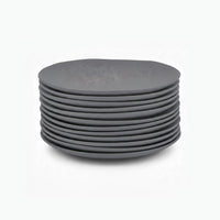 Juego de 12 platos postre de melamina gris de 20 cm