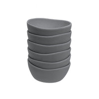 Juego de 6 boles pequeños de melamina gris de 11 cm