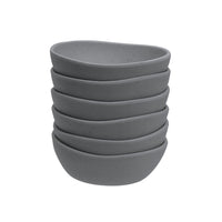 Juego de 6 boles grandes de melamina gris de 16 cm