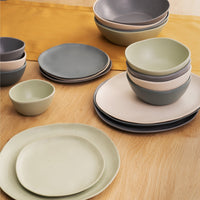 Juego de 6 boles grandes de melamina gris de 16 cm